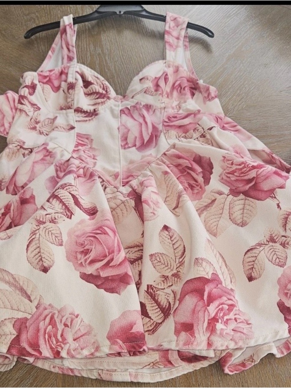 ASOS LUXE Denim Corset Garden Dress Shabby Chic Feminine Pink Roses Party 12 - Picture 3 of 14
